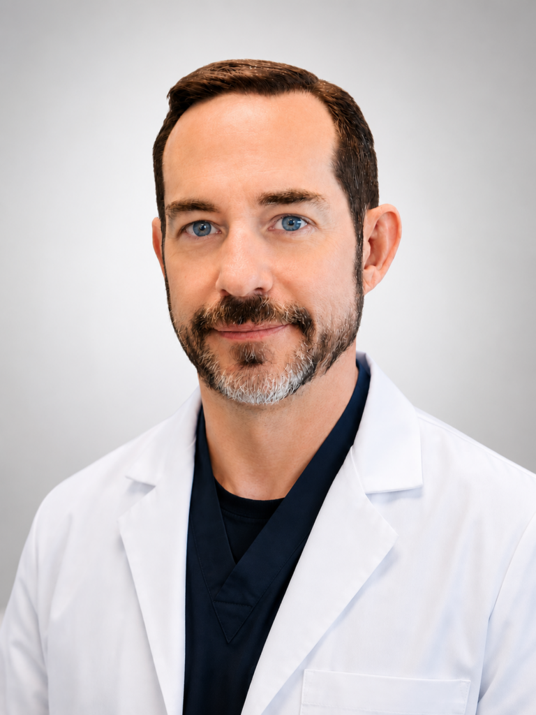 Headshot of boards-certified allergist, Doug Barstow, MD for Allergy Partners of Austin, TX.