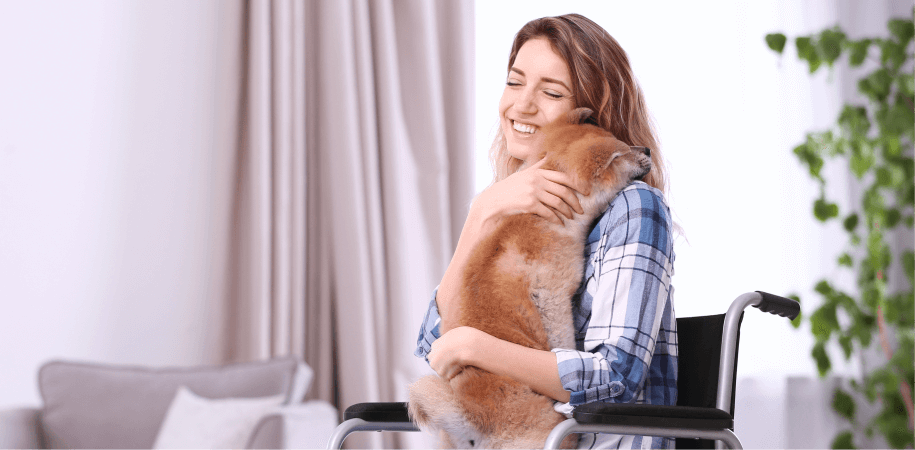 disabled girl with her dog