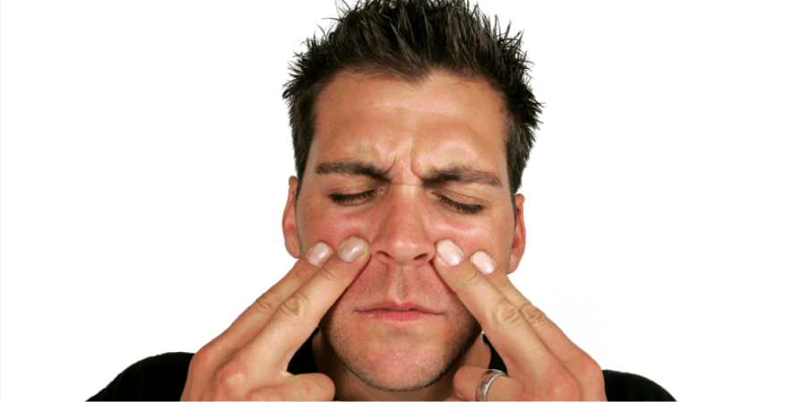 man with sinusitis