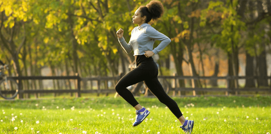 woman jogging at the park