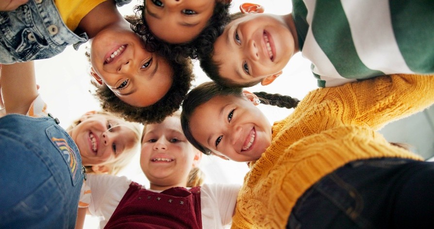 Children in a group at school